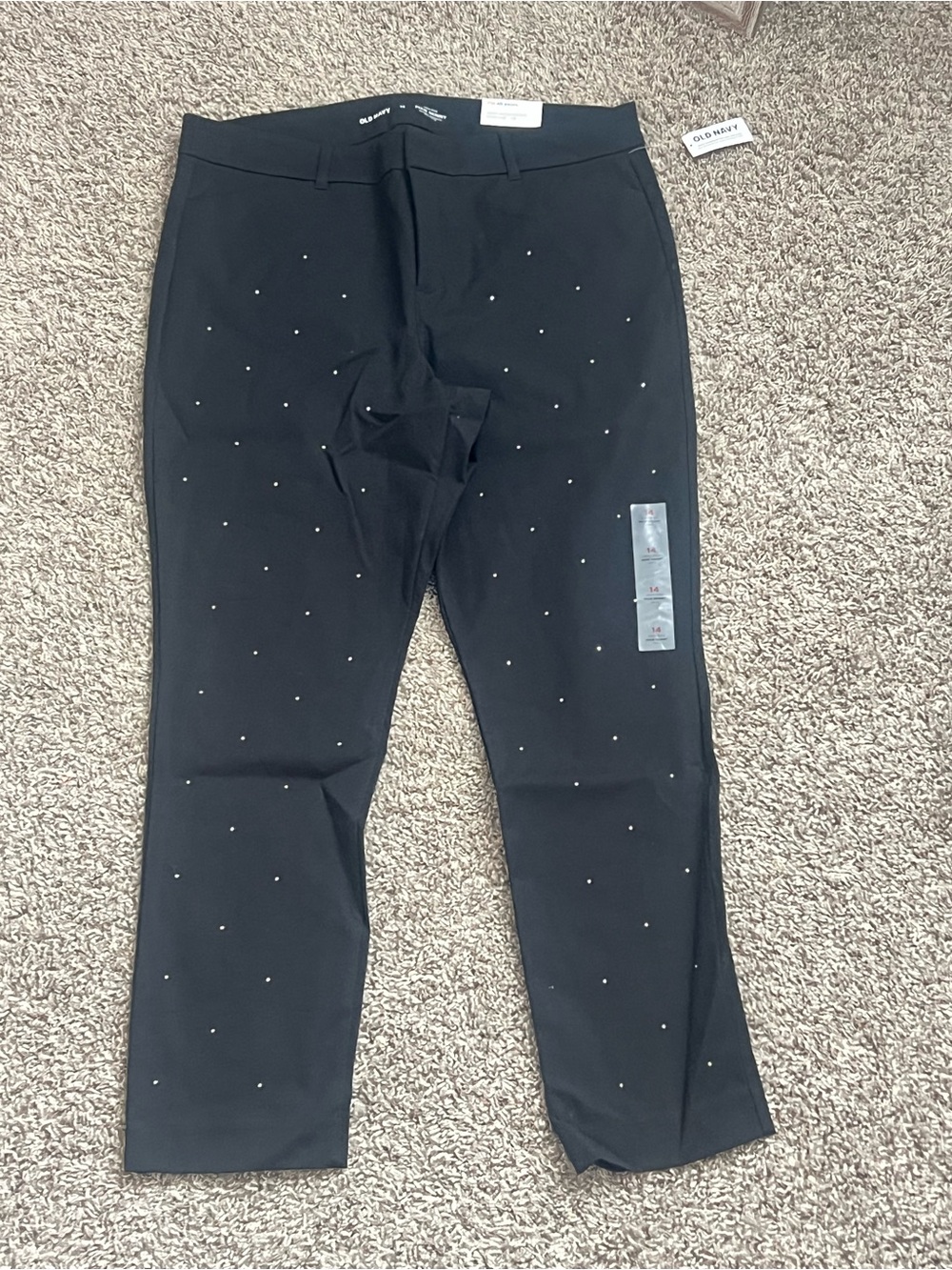 Old Navy Black Ankle Pants with Subtle Stud Detail